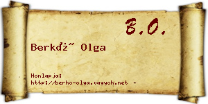 Berkó Olga névjegykártya
